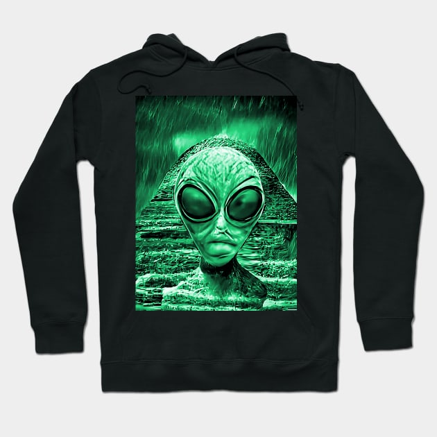 Funny Retro Alien Sphinx Vintage Sci-fi Space Planet X Hoodie by PlanetMonkey